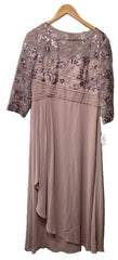 Alex Evenings Women's Long Lace Top Empire Waist Dress 3/4