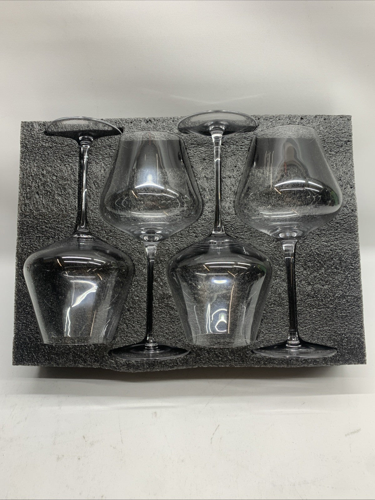 JBHO Set of 4-21 Ounce Hand Blown Italian Style Crystal Burgundy Wine Glasses