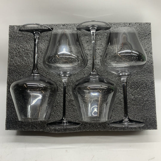 JBHO Set of 4-21 Ounce Hand Blown Italian Style Crystal Burgundy Wine Glasses