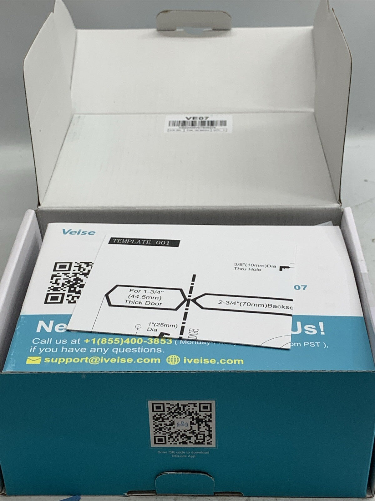 Veise VE07 Fingerprint Smart Lock Keyless Entry Deadbolt Front Door Matte Black