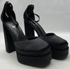 Vivianly Women's Platform Ankle Strap Open Toe Chunky Block High Heels Black 9