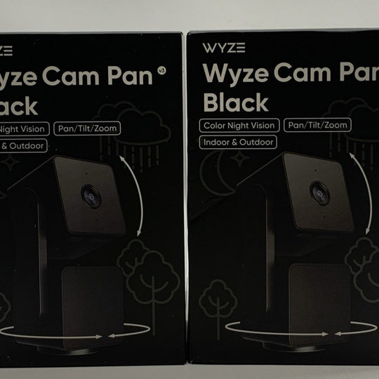 Wyze Cam Pan v3 Indoor/Outdoor Pan/Tilt/Zoom 1080p Security Camera Black 2 Pack