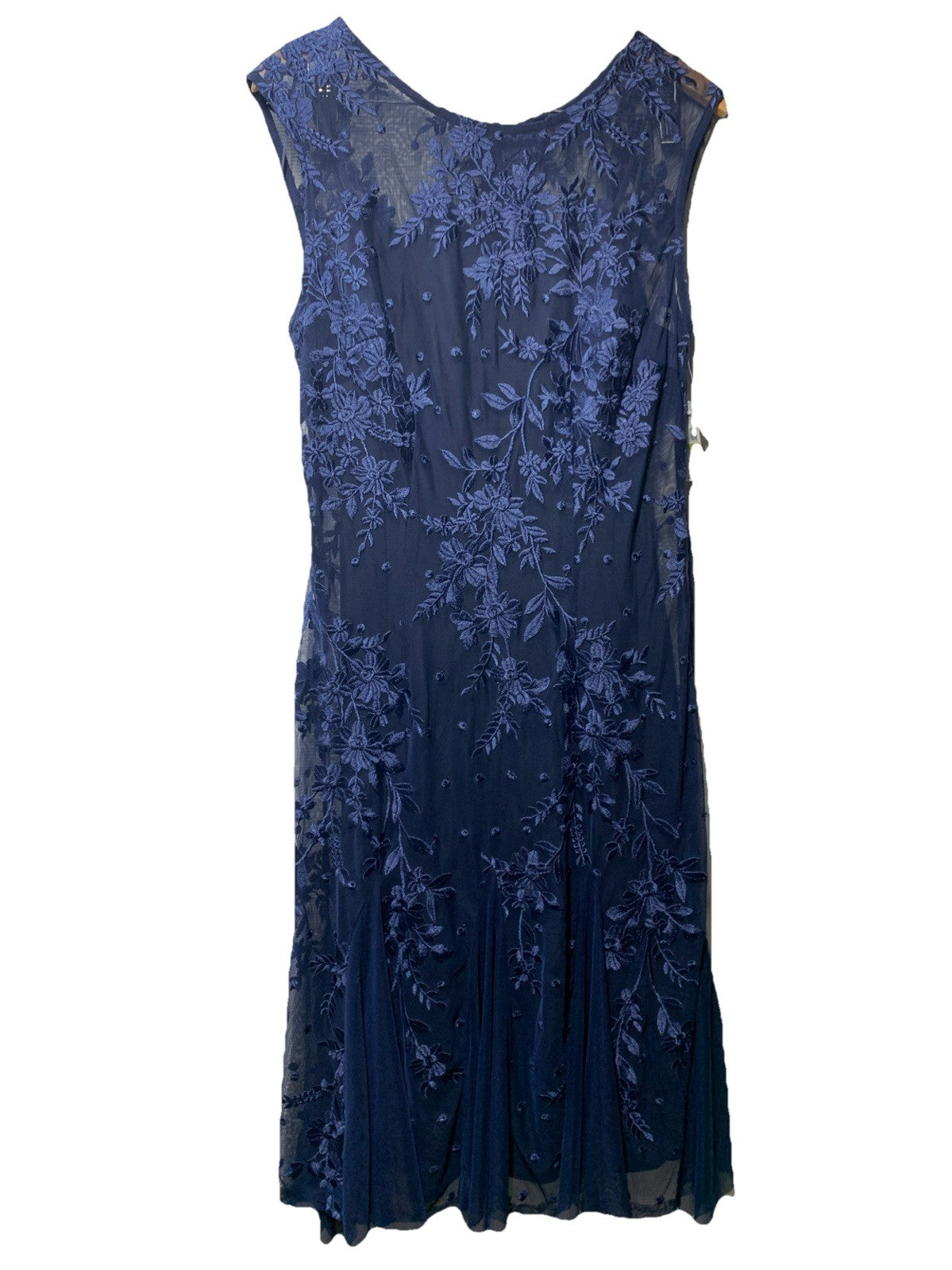 Alex Evenings Women's Dress Embroidered Detail Wedding Cocktail Party Size 14P