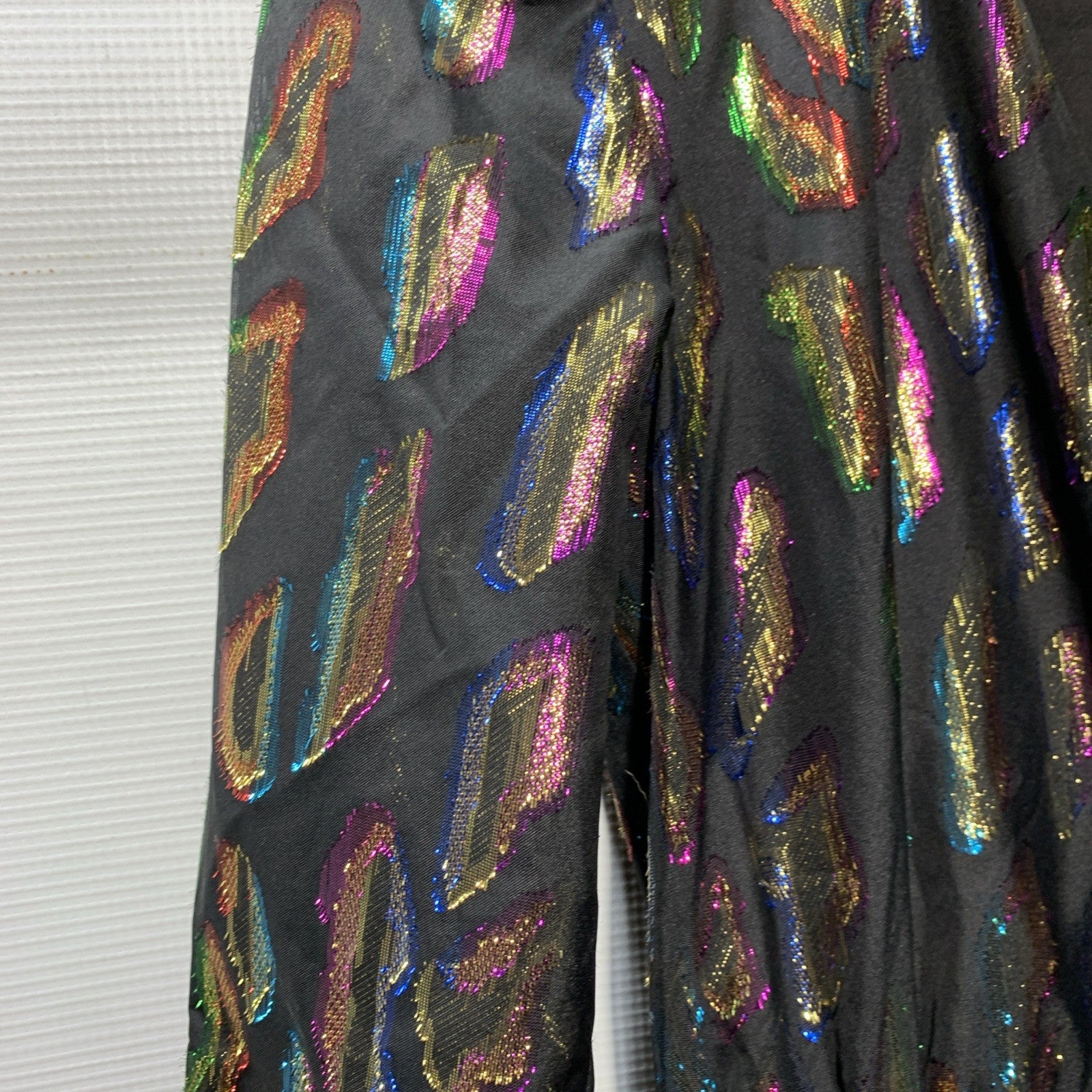 Rachel Zoe Mason Jumpsuit 0 Faux Wrap Metallic Party Wide Leg V-neck Colorful