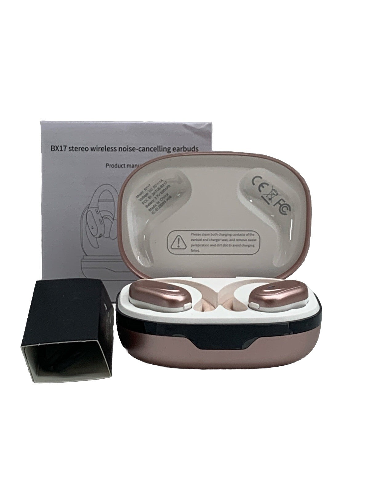 Wireless Sports Earbuds Bluetooth Headphones Rose Gold BX17 with Noise Reduction