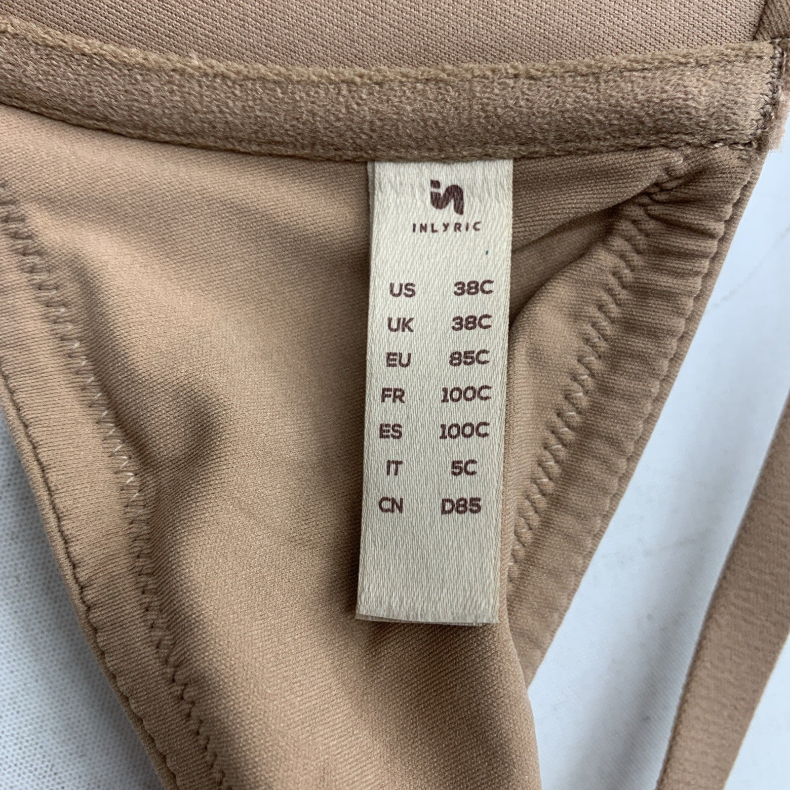 INLYRIC Women's Push Up Bra Front Closure Bras Supportive T-shirt Demi 38C Beige