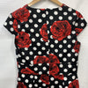 Grace Karin Retro 50s Polka Dots and Roses Pencil Dress Blk /Red/White Medium