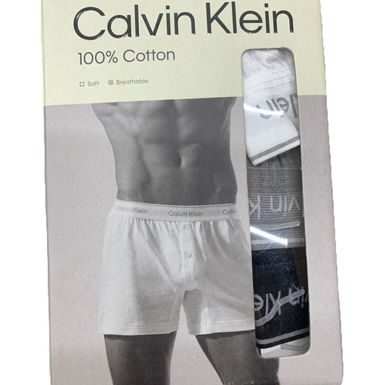 Calvin Klein 100% Cotton Classics Knit Soft Boxers Underwear Size Small - 3 Pack