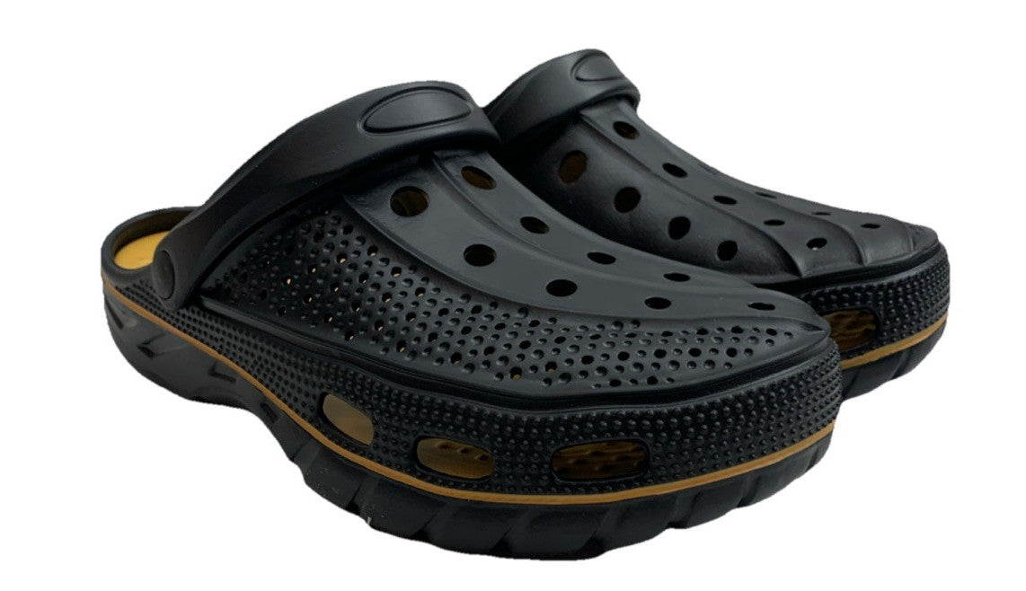 Men's Arch Support Clogs Garden Shoes Slip-On Outdoor Beach Slippers Black 11.5