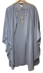 SLNY Fashions Womens Party Sheath Dress with Chiffon Capelet Size 16P Light Blue