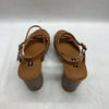 Nine West Women's Rast Platform Block High Heeled Sandal Brown 9M Open Round Toe
