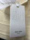 Grace Karin Womens Striped Sweater Vest Casual Cap Sleeve Knit Summer Size XL