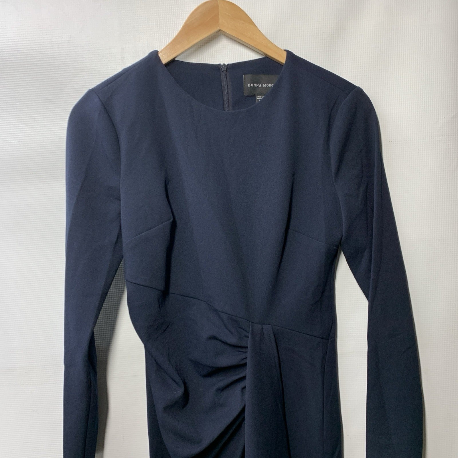 Donna Morgan Women's Long Sleeve Dress Navy Blue Size 4 Formal Business Casual