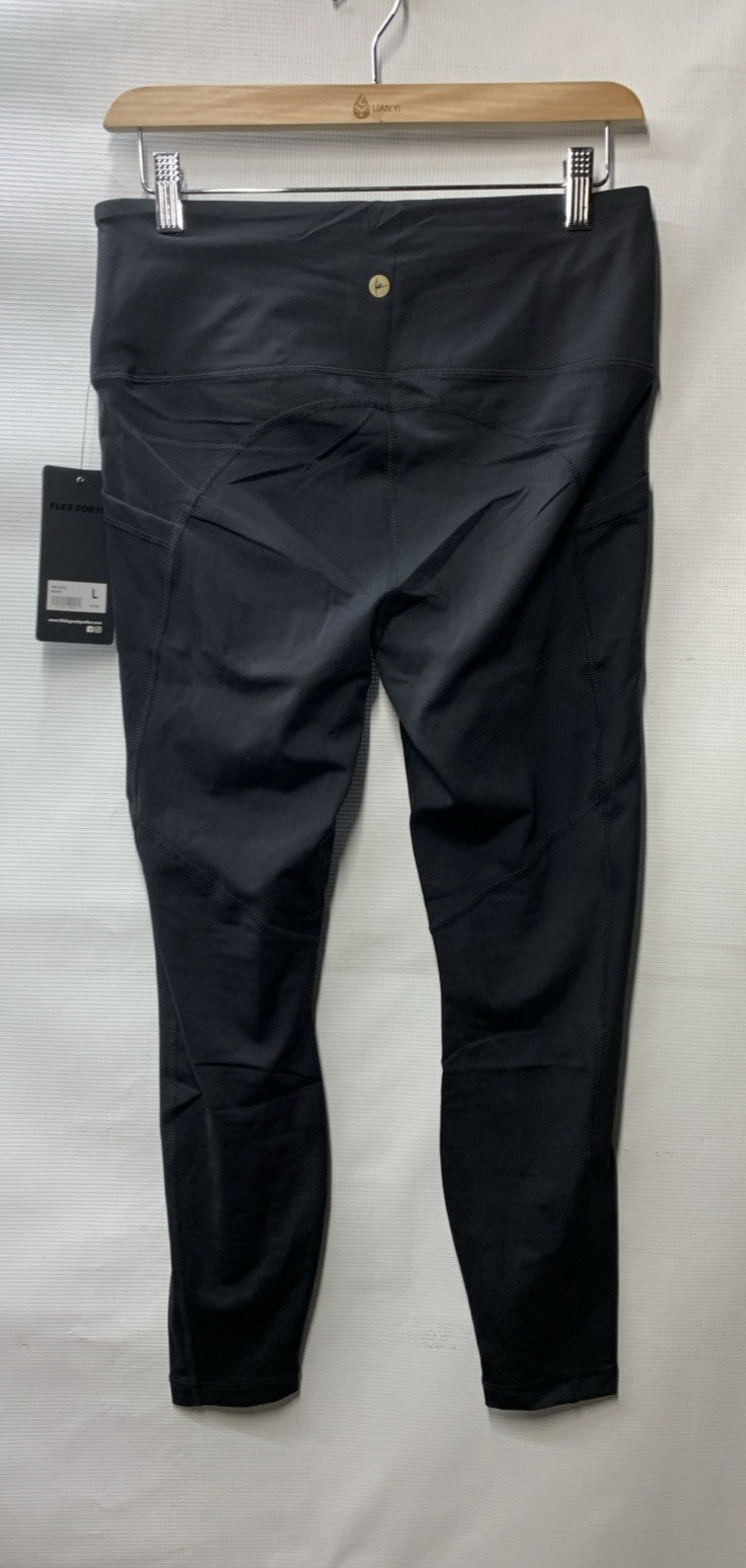 90 Degree by Reflex PW74542 Womens Power Flex Long Yoga Pants Black Size Large