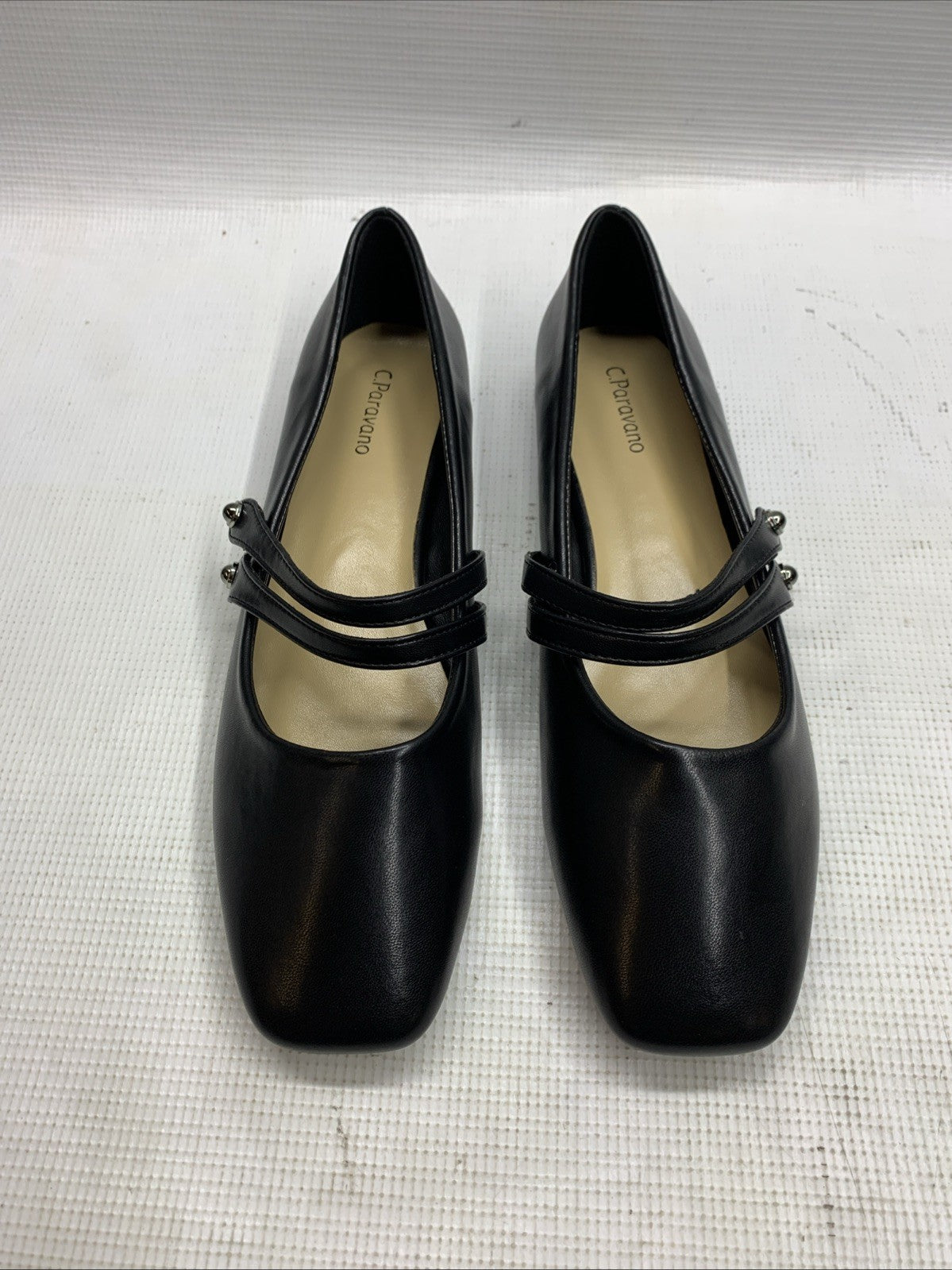 C.Paravano Women's Mary Jane Shoes | Ballet Flats Women's Flats Square Toe 40.5