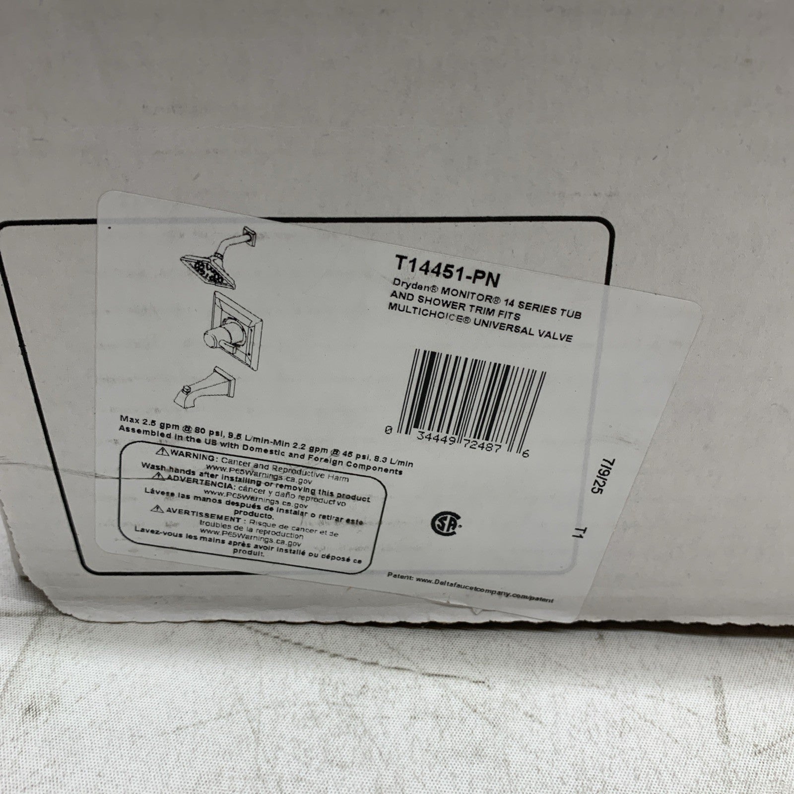 Delta Faucet Dryden 14 Series Single-Function Tub & Shower Trim Kit Single-Spray