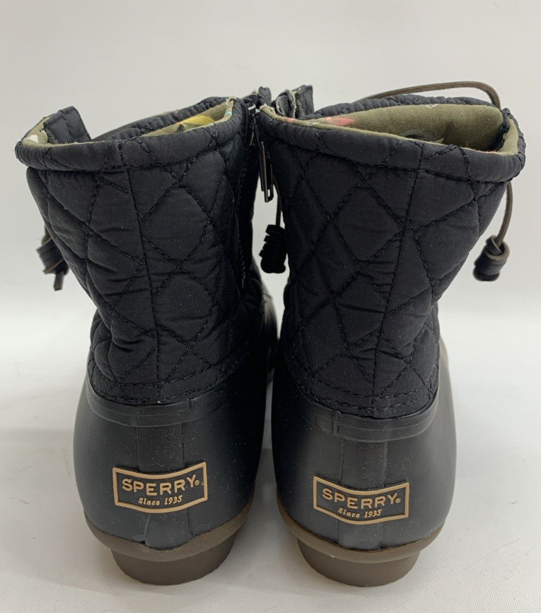 Sperry Women's Saltwater Quilted Bootie Boots Size 9W Black STS94063 Waterproof