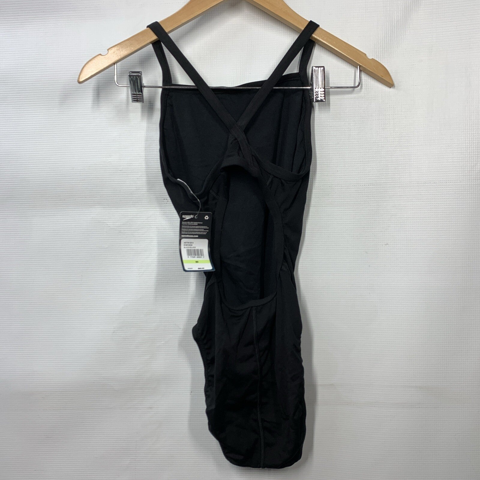 Speedo Female One Piece Swimsuit Solid Flyback Training Suit Black 30 Swimwear