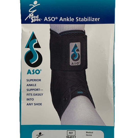 Med Spec ASO Ankle Stabilizer Support Black XX-Large Bilateral for Ankle Sprain