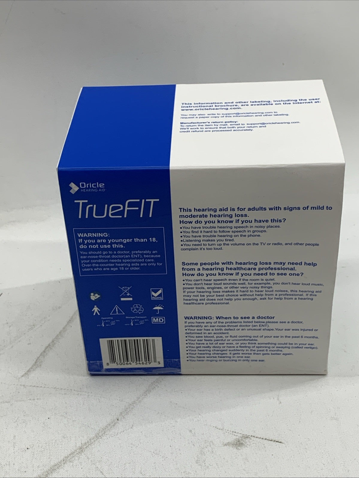 Oricle TrueFit Rechargeable Behind-The-Ear Hearing Aids JH-D26AT for Seniors