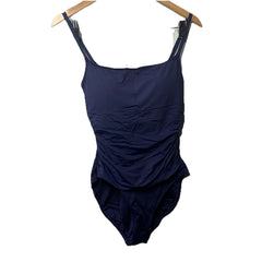 La Blanca Womens Island Goddess Shirred Side One Piece Swimsuit Swimwear Size 10