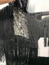 Dress the Population Black/Sliver Sequin Fringe Party Flapper 20s Dress Size XXL
