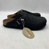 White Mountain Footbeds Women's Genuine Leather Buckle Slip-on Clog 9 Black