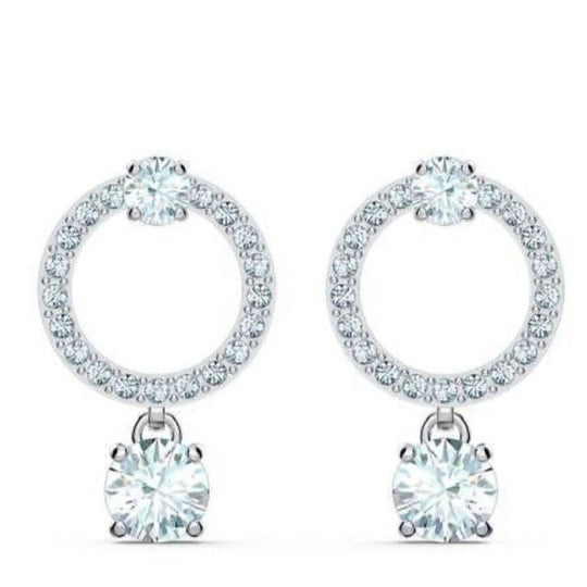 Women' Swarovski Stud Attract Circle 5563278 Earrings White Crystals Jewelry