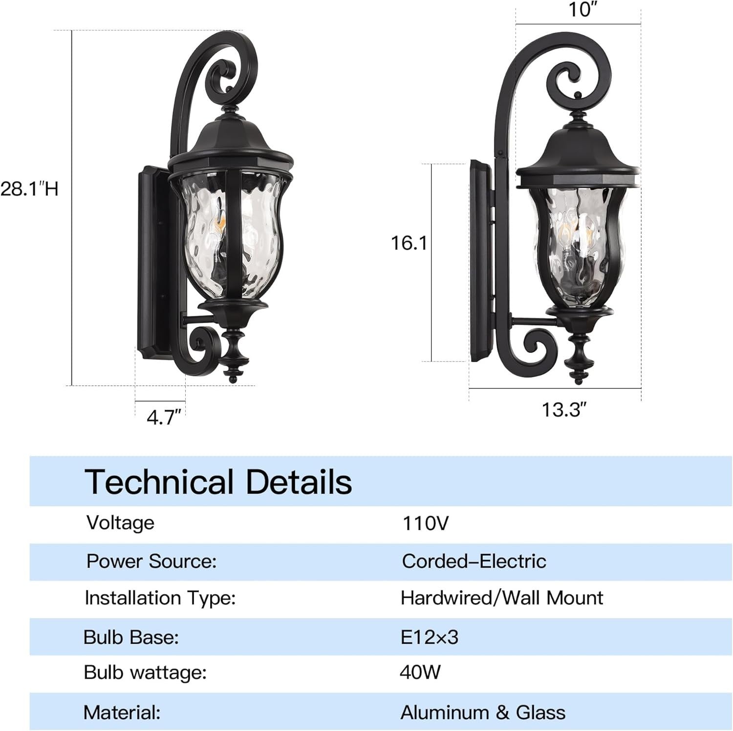 Black Exterior Wall Sconces 28