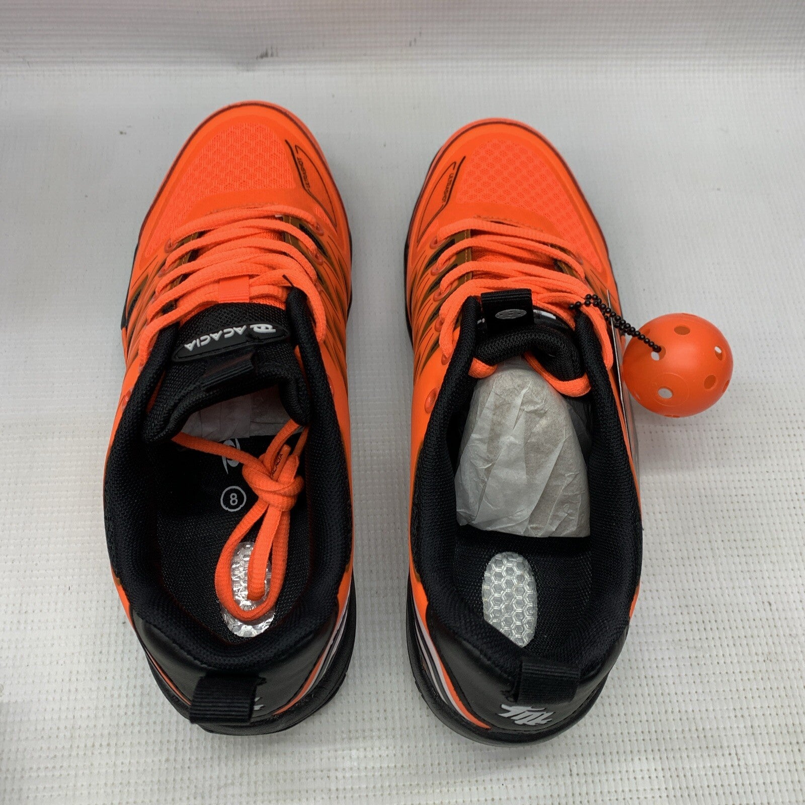 Acacia Men's Signature Tyler  Edition Ultrashot Pickleball Shoe Size 8 Orange