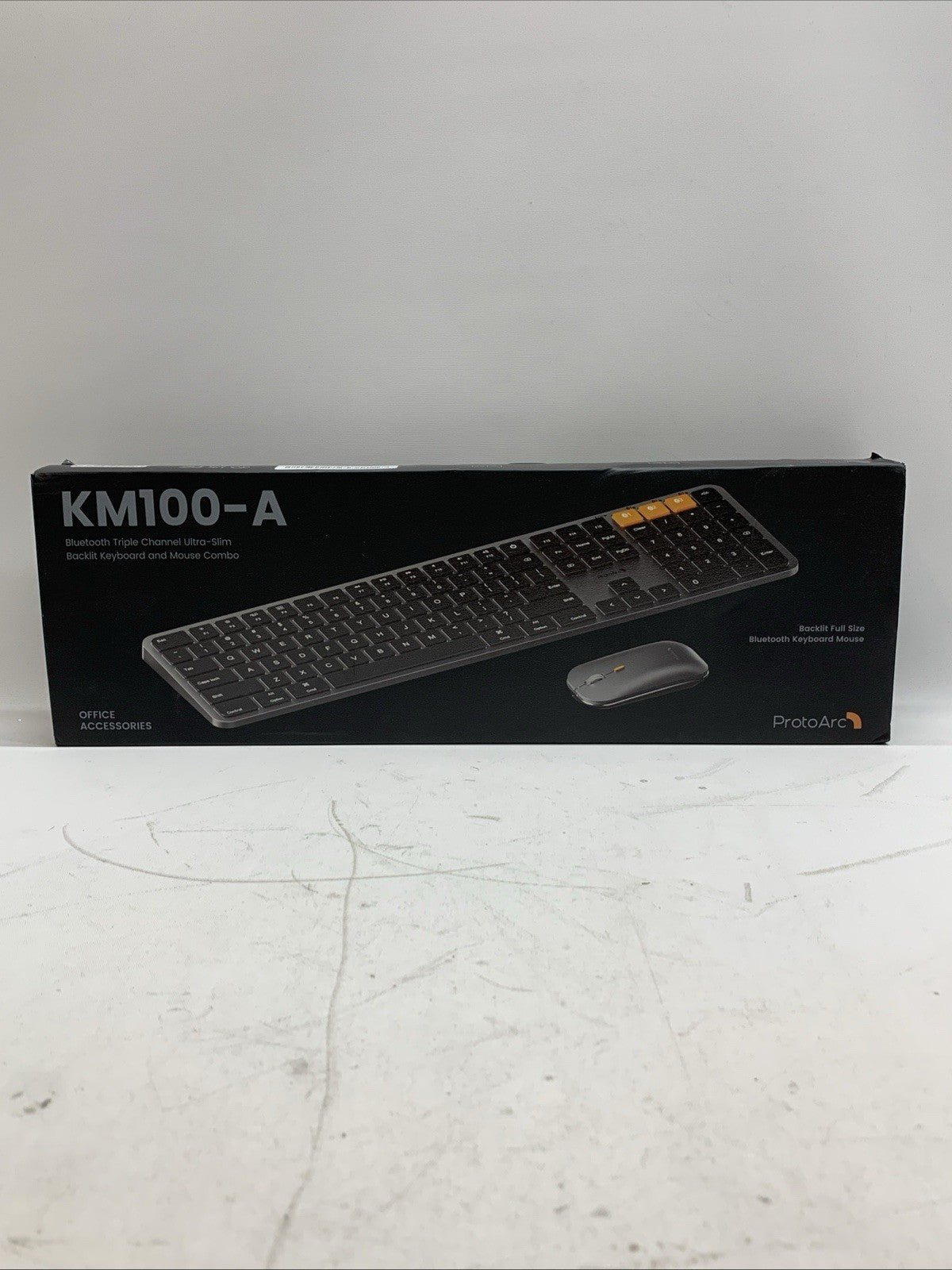 ProtoArc Backlit Bluetooth Keyboard and Mouse for Mac KM100-A Full Size Wireless