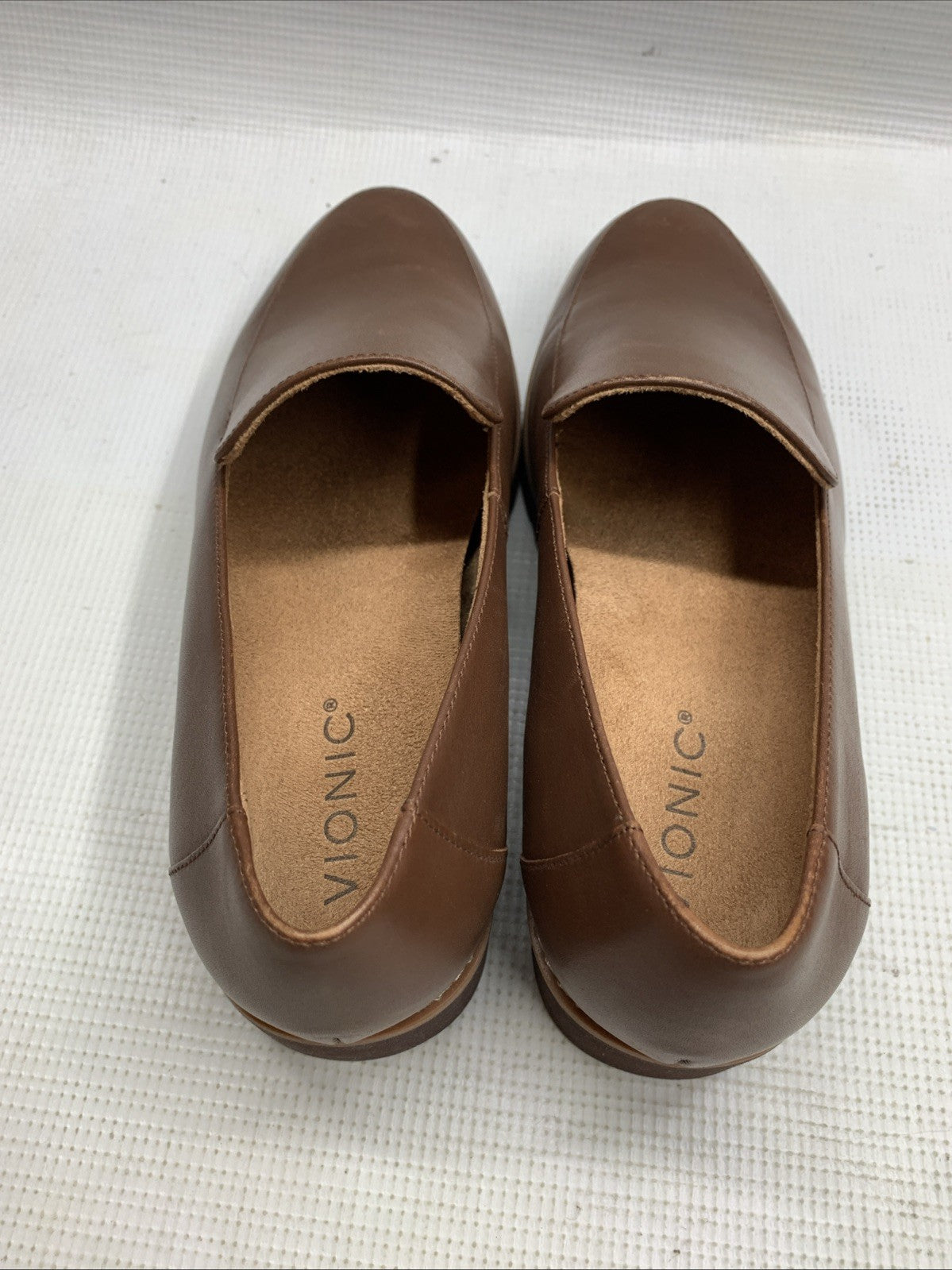 Vionic Women's Ava Wedge Loafer Brown Size 7W Slip-on Shoes Business Formal