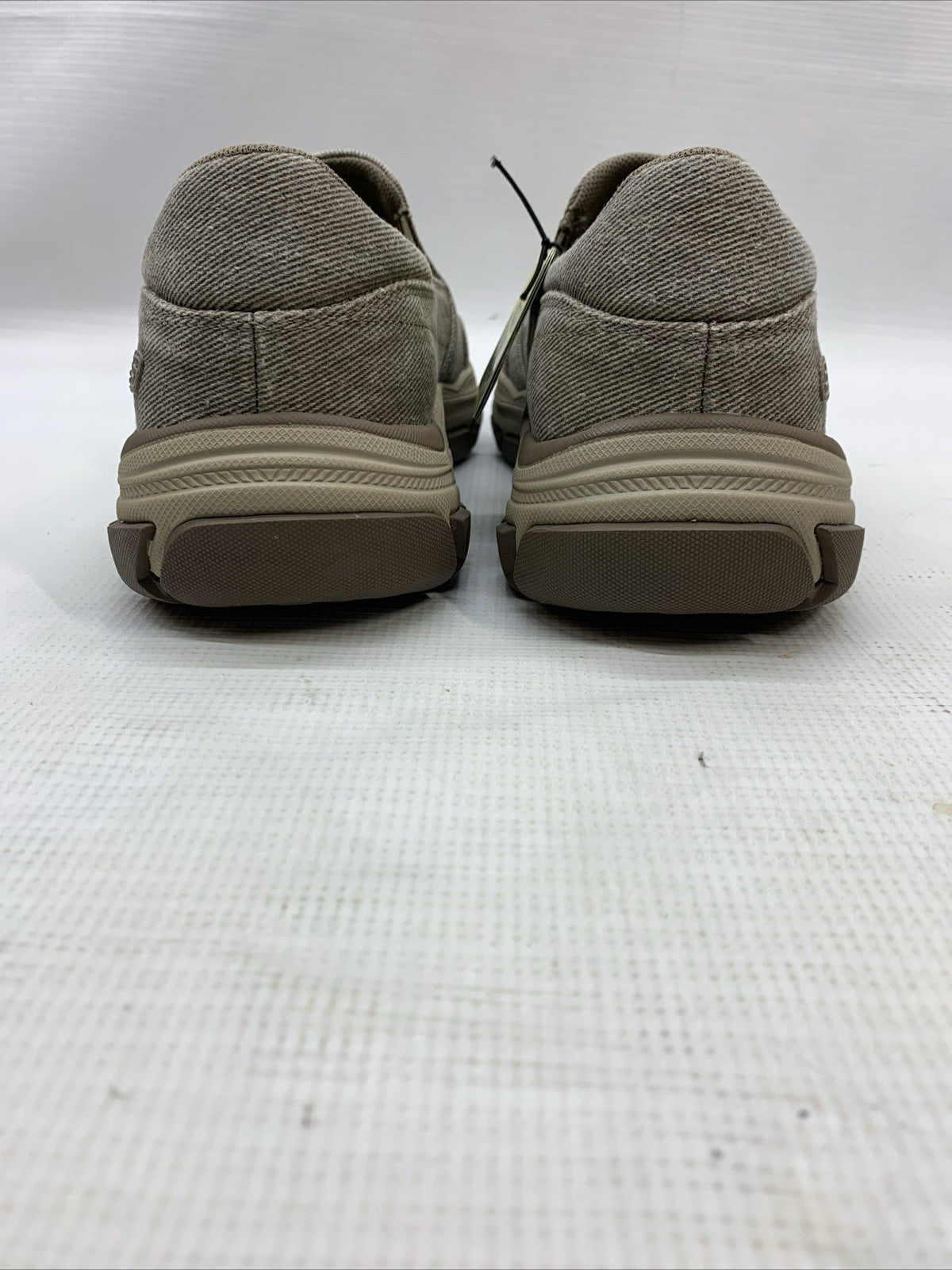 Skechers Respected-Fallston Slip-Ons Men's Size 8.5 Canvas Goodyear Grip Taupe