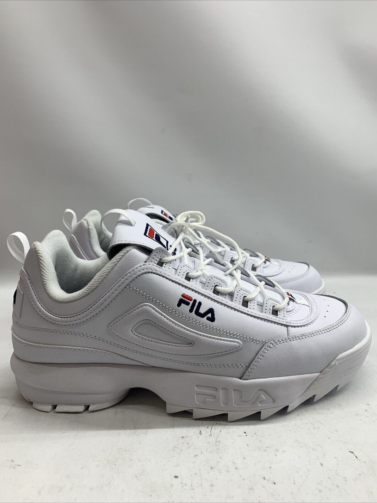 Fila Men's Strada Disruptor II Sneakers White US 14 Lace-up Shoes Lightweight