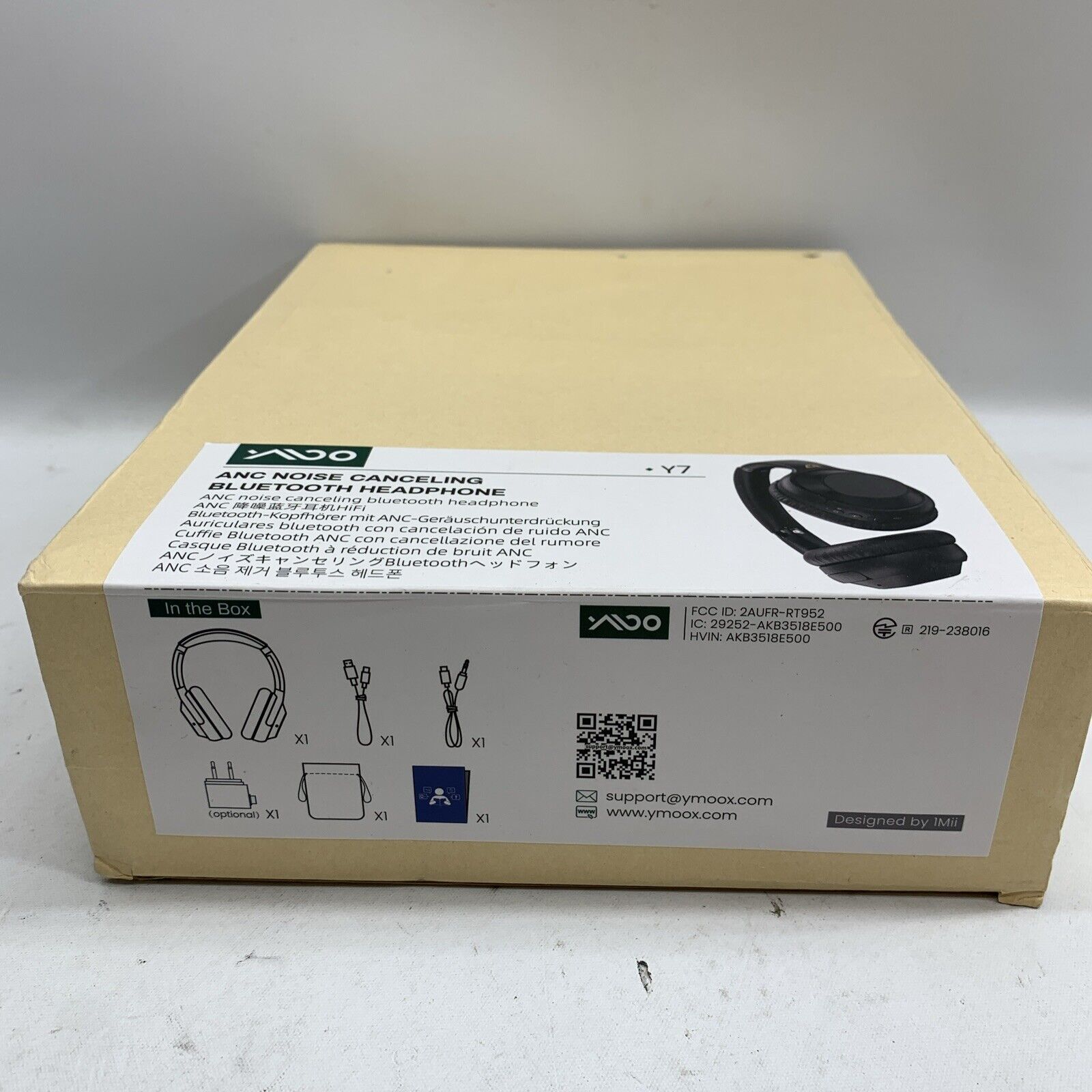 Wireless Bluetooth ANC Noise Canceling Stereo HeadPhones Y7 Black Over Ear Casua