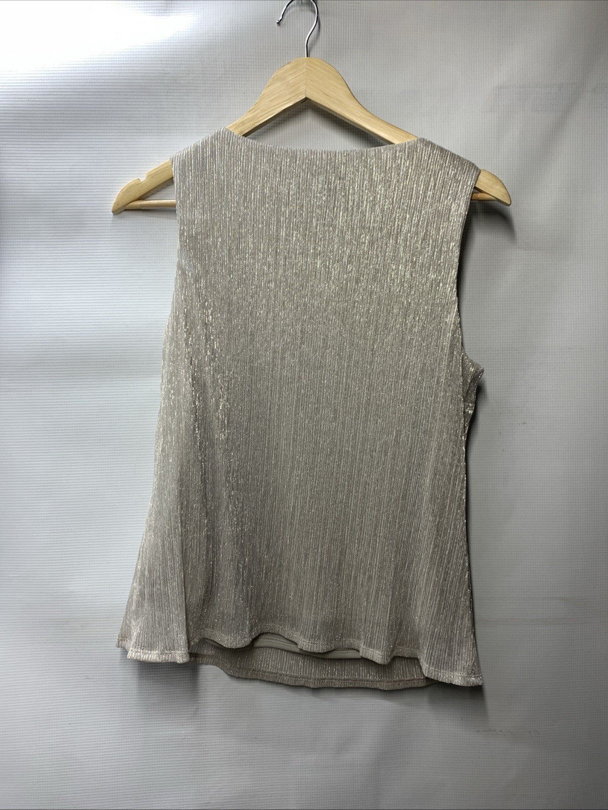 R&M Richards Womens 3 Piece Set Pants Open-Front Blazer Size 12 Champagne 445786