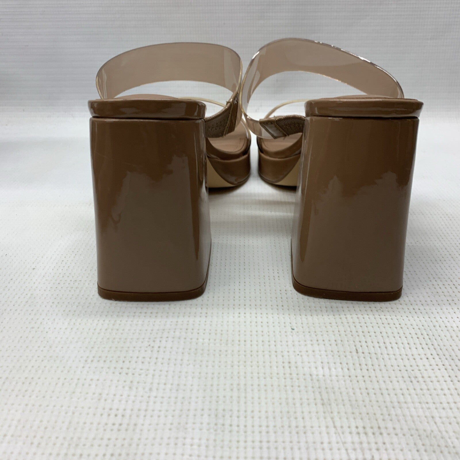 NINE WEST Women’s Tilah Heeled Sandal Clay101 Size 9.5 Open Square Toe Slip On