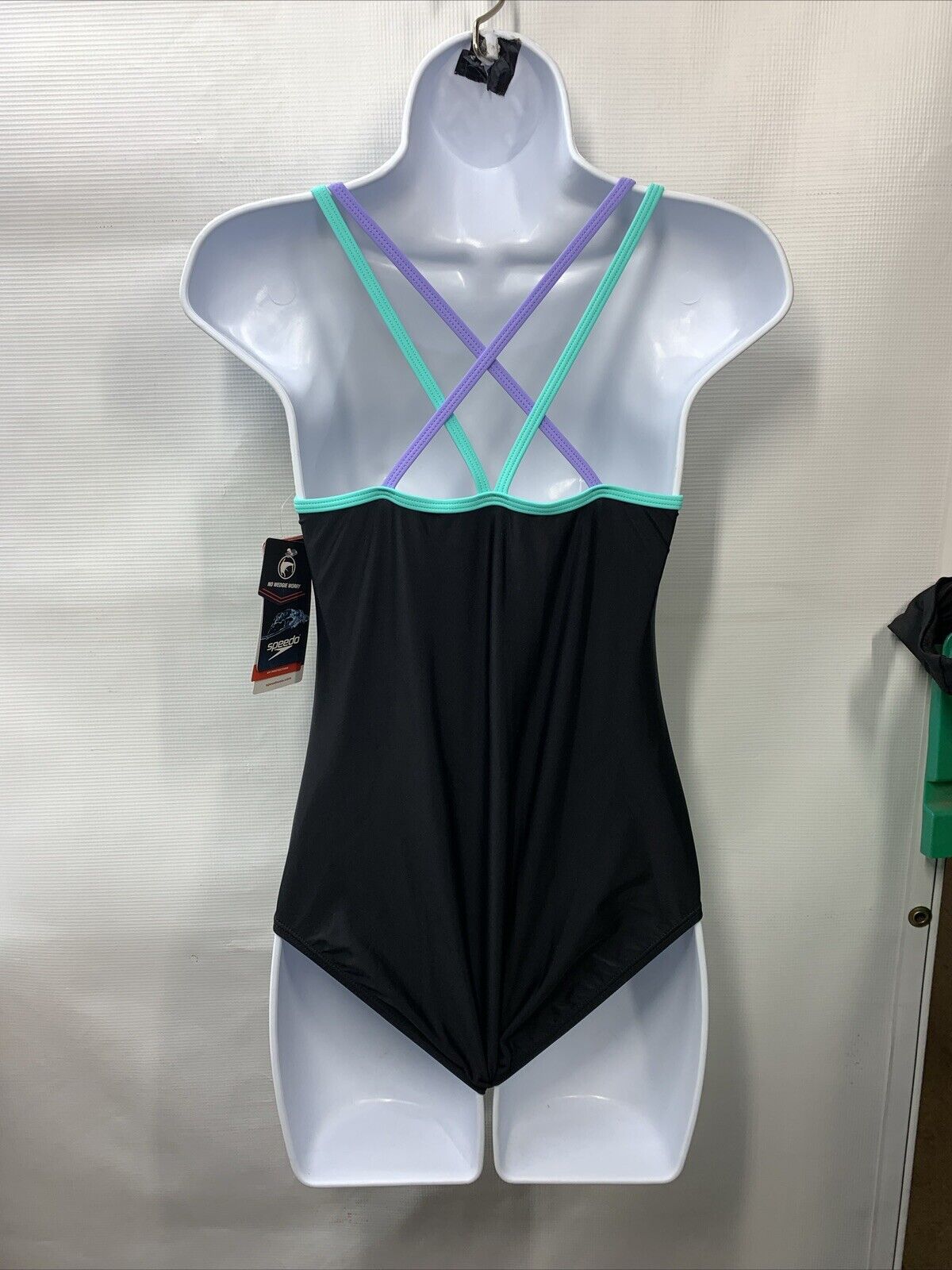Speedo Girls' Swimsuit One Piece Solid Cross Back Multi Straps Multi Size 16