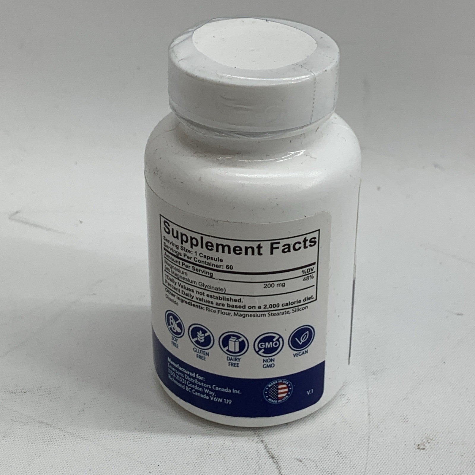 Generativ Magnesium Glycinate 200 Mg 60 Capsules Support Muscle & Nerve Function