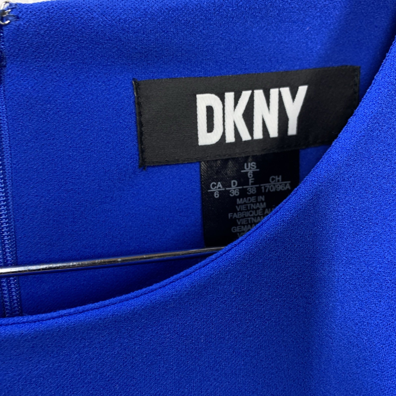 DKNY Women's Short Open Sleeve Ruched Sheath Mini Dress Solid Royal Blue Size 6
