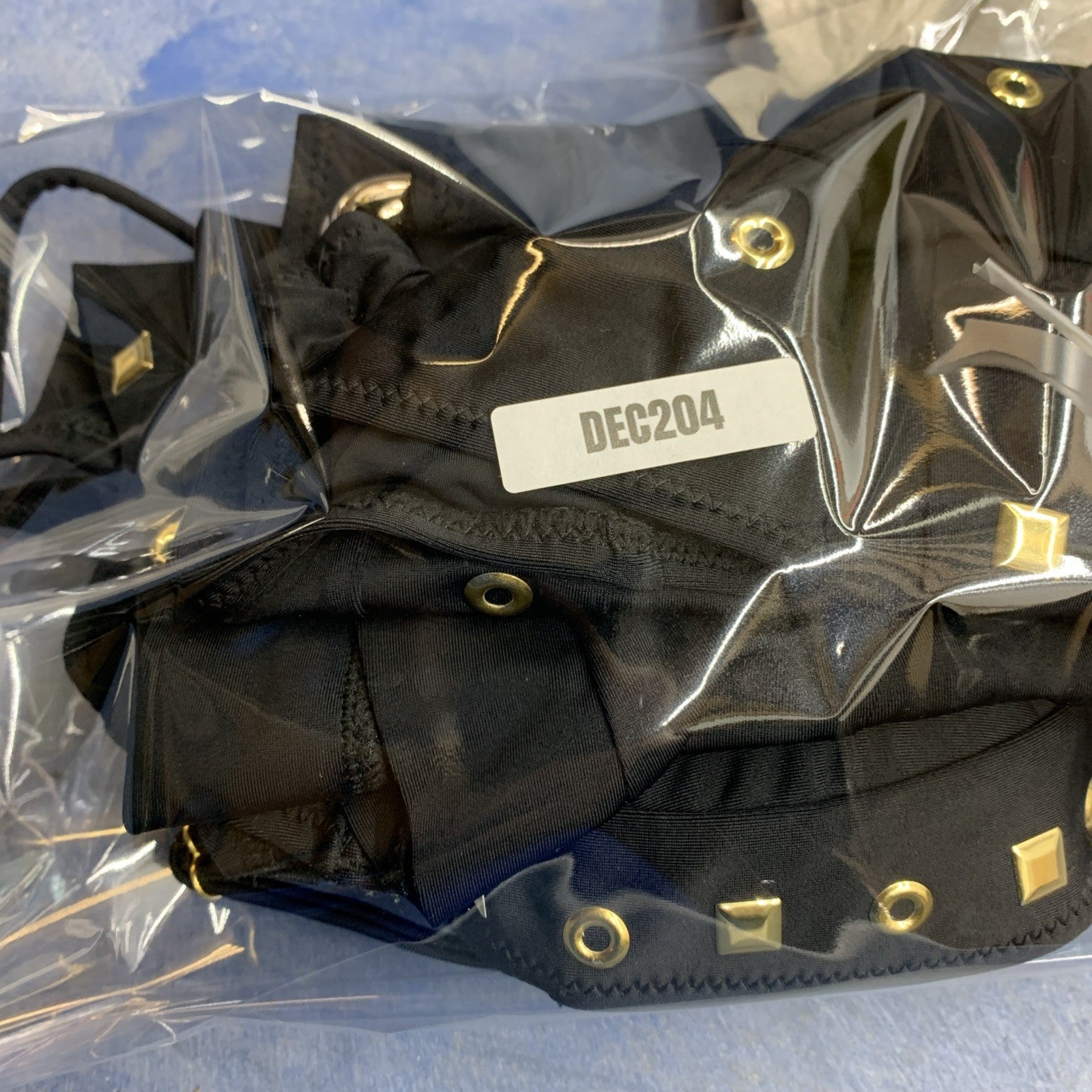 Nasty Gal Ring Studded Underwire Beach Three- piece Bikini Set Black Size 6