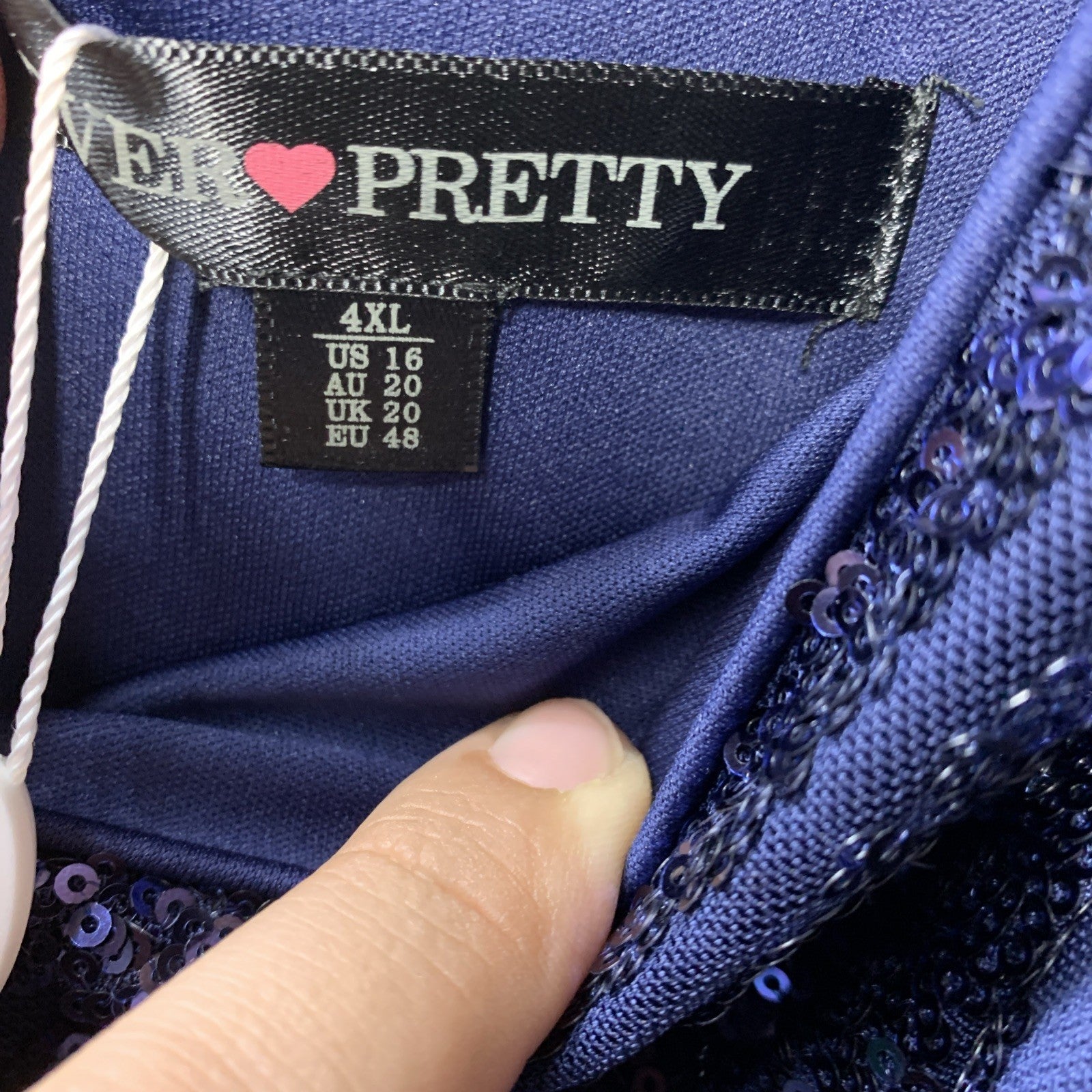 Ever-Pretty Women Elegant V-Neck Long Sleeve Sequin Party Cocktail Dress Size 16