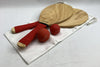 Navaris Wooden Beach Rackets Set Includes 2 Paddles and 2 Balls Red Outdoor