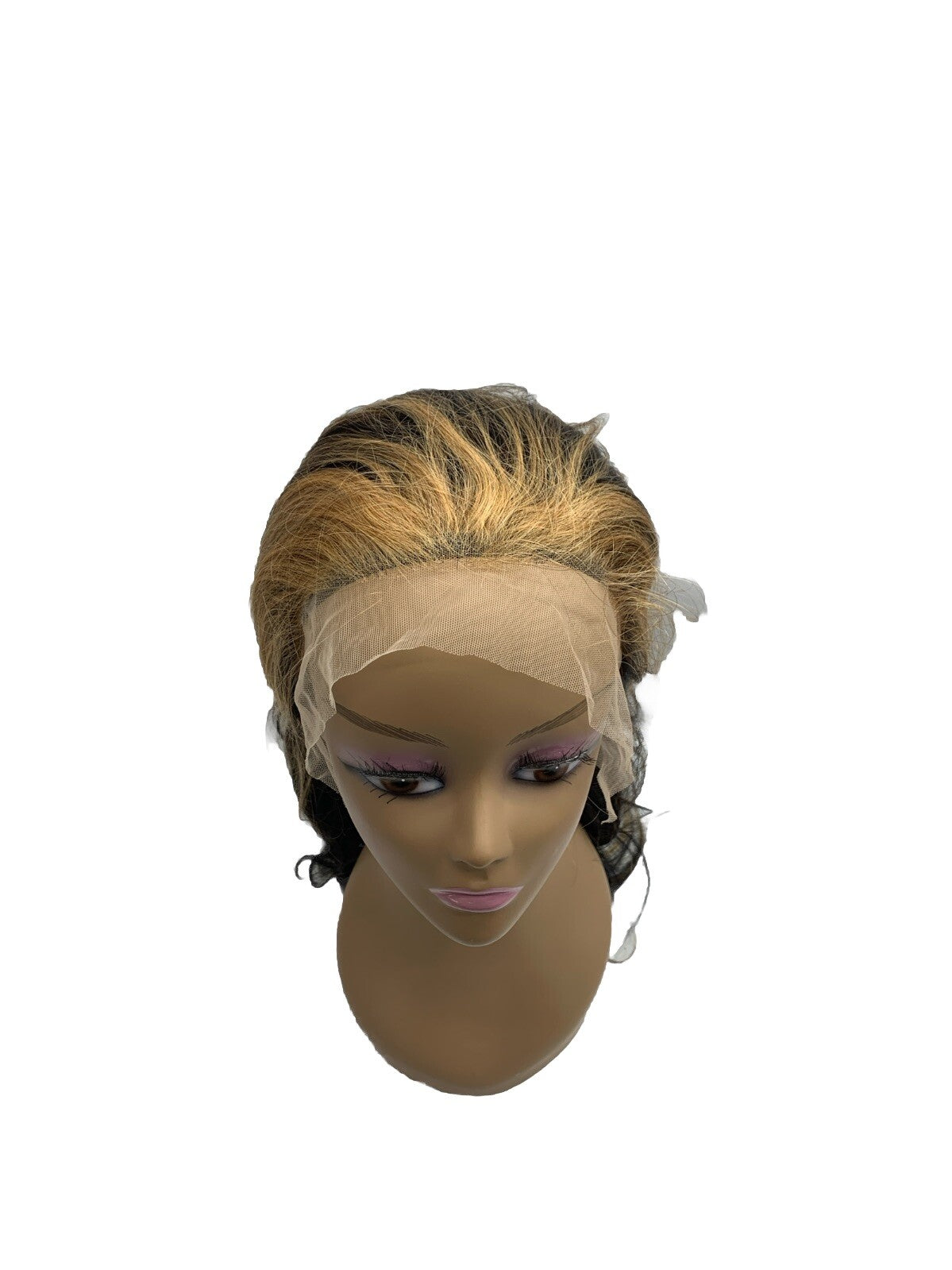 Loose Deep Size 18” #Natural Black/honey Brown 100% Remy Human Hair Lace Wig