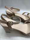 Touch Ups Women's Harmon Block Heeled Sandal Nude Size 9M Buckle Open Toe 4675M