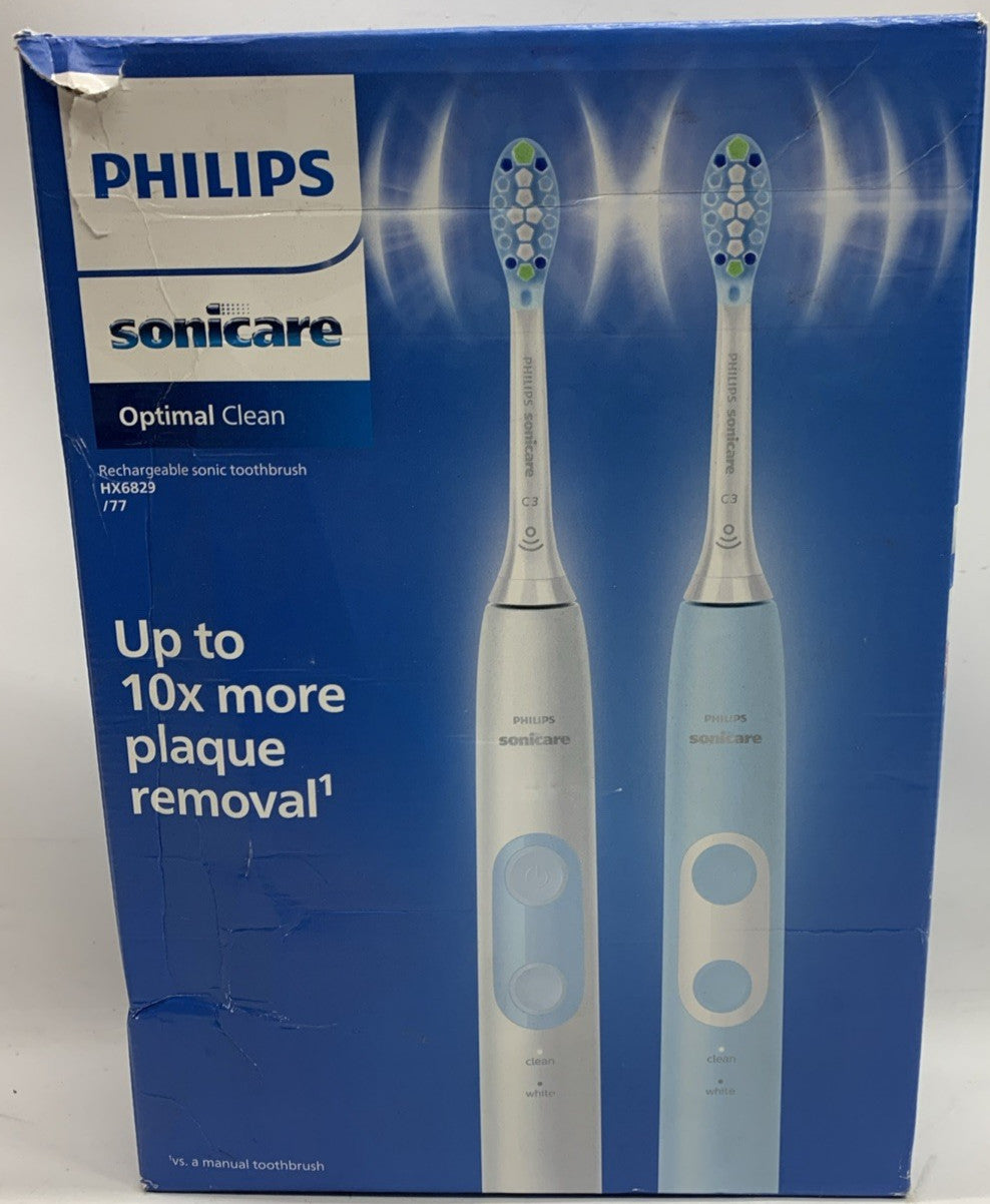 Philips Sonicare Optimal Clean Rechargeable Electric Toothbrush HX6829/77 2-Pack