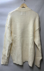 Aelfric Eden Women’s Vintage Oversized Cable Knit Sweater 2XL Ivory Long Sleeve