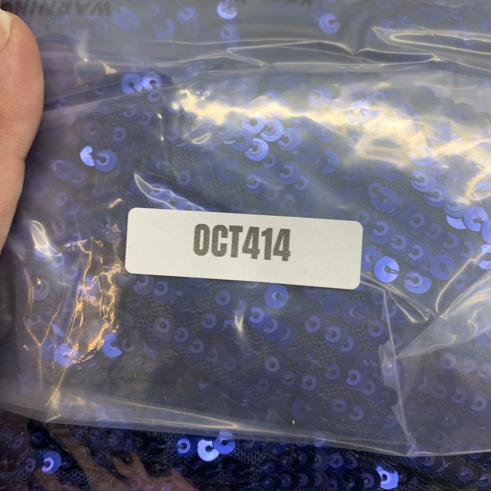 Dress The Population Blue Sequin Front Slit Long Sleeve Cocktail Dress Size XXL