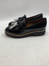 Franco Sarto Womens L-Carolynn Loafer Size 9.5 W Black Patent Platform Shoe