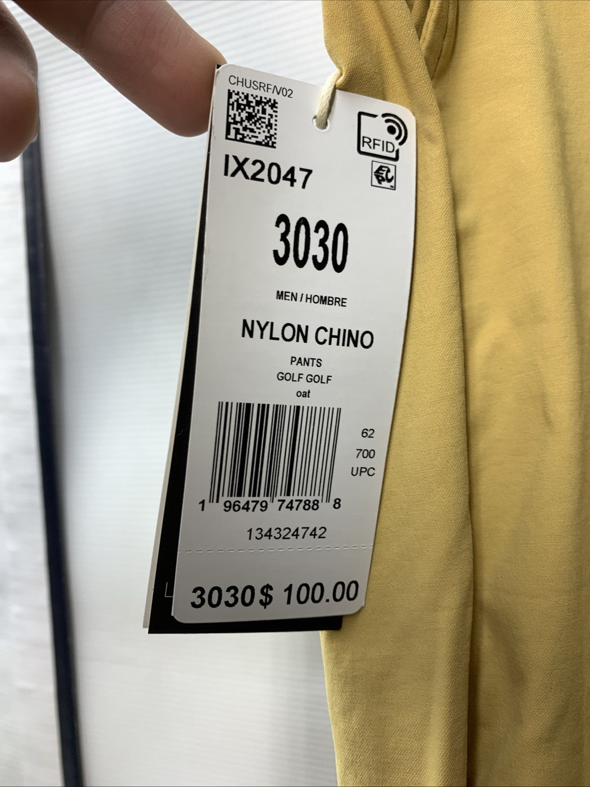 Adidas Men's Ultimate 365 Nylon Chino Golf Long Pants Size 30x30 Oat Sraight Leg